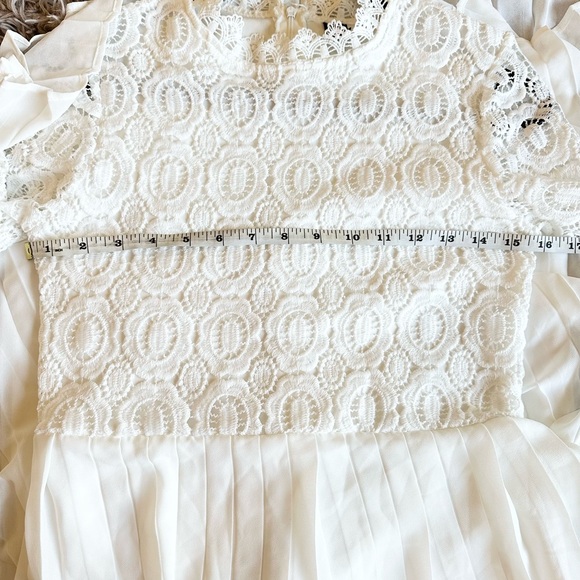 White Pleated Dress - Picture 4 of 6